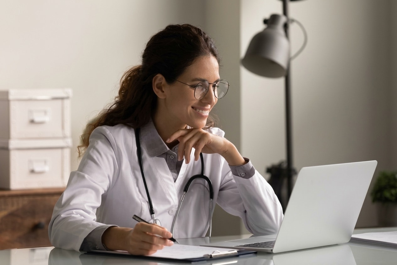 Patient reviewing treatment options with a care team